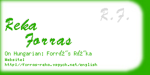 reka forras business card